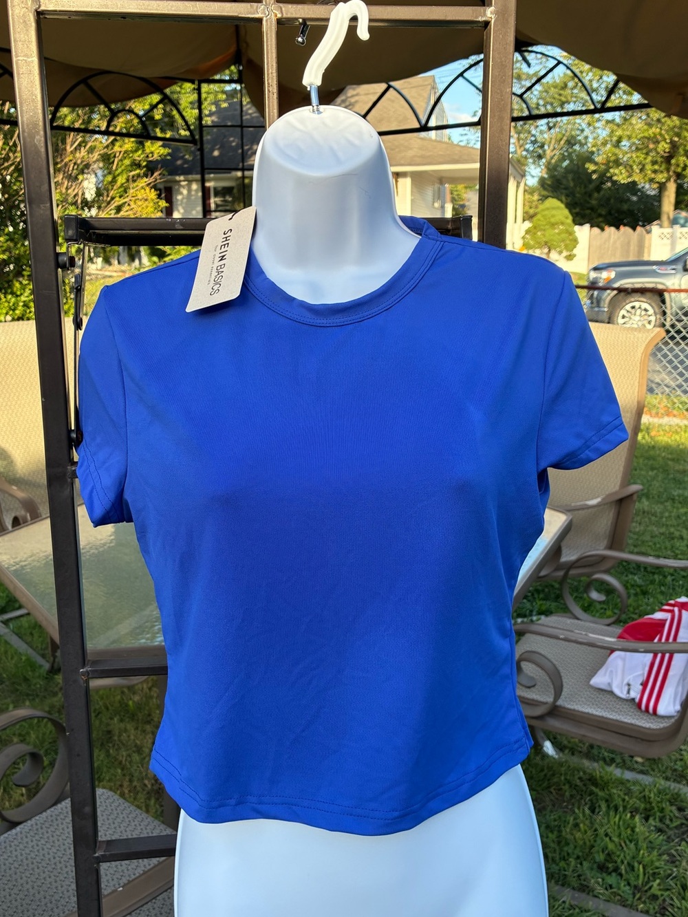 SHEIN Women’s Royal Blue Crew Neck Shirt - Size L